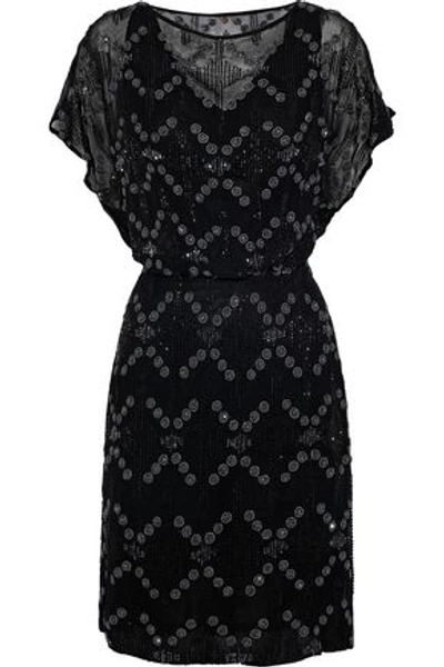 Shop Antik Batik Woman Balty Embellished Chiffon Dress Black