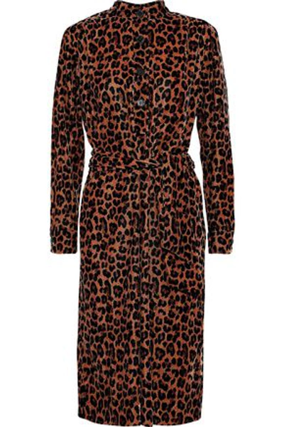 Shop Antik Batik Woman Gart Leopard-print Velvet Shirt Dress Animal Print