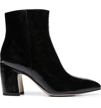 Shop Sam Edelman Hilty Genuine Calf Hair Bootie In Black Patent Leather