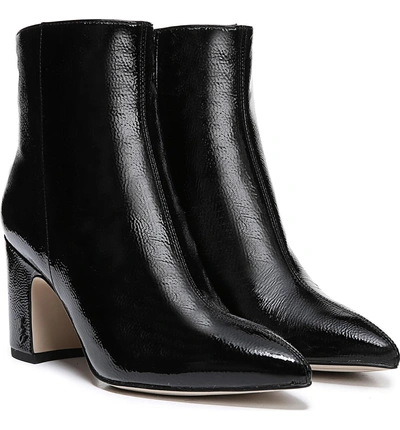 Shop Sam Edelman Hilty Genuine Calf Hair Bootie In Black Patent Leather