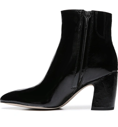 Shop Sam Edelman Hilty Genuine Calf Hair Bootie In Black Patent Leather