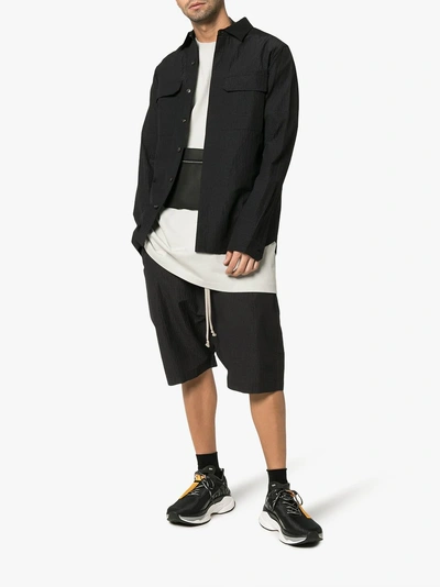 Shop Rick Owens Seersucker-shorts In Black