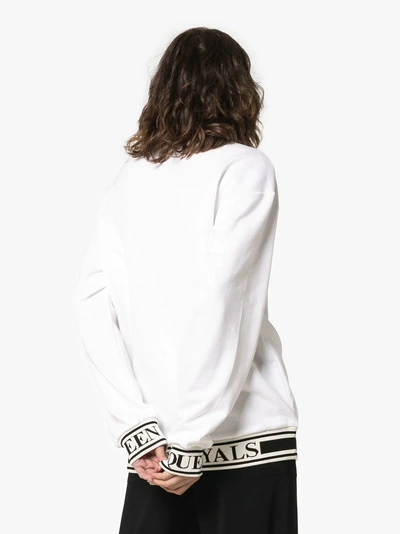 Shop Dolce & Gabbana Sacred Heart Logo Band Cotton Sweatshirt In W0800  White