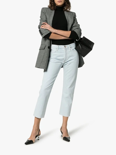 Shop Goldsign Pale Blue The Low Slung With Clean Set Of Pockets Jeans