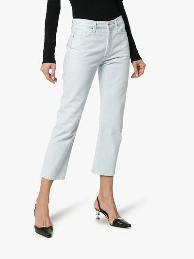 Shop Goldsign Pale Blue The Low Slung With Clean Set Of Pockets Jeans
