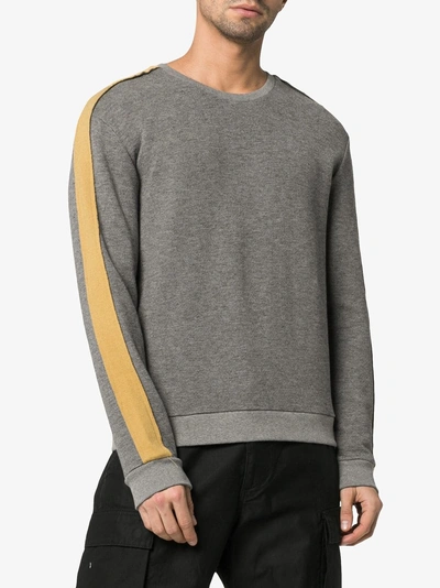 Shop Lot78 Contrast Stripe Knitted Jumper In Grey