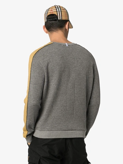 Shop Lot78 Contrast Stripe Knitted Jumper In Grey