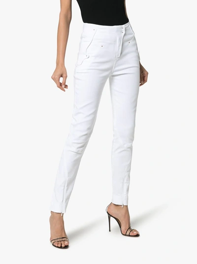 Shop Esteban Cortazar Stretch Cotton Skinny Jeans In 01000 White