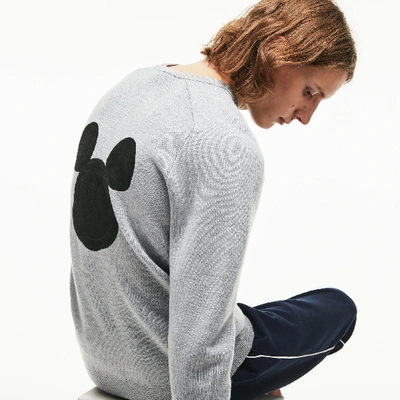 Lacoste Men's Crew Neck Disney Mickey Embroidery Interlock Sweater In Grey  Chine / Grey Chine | ModeSens