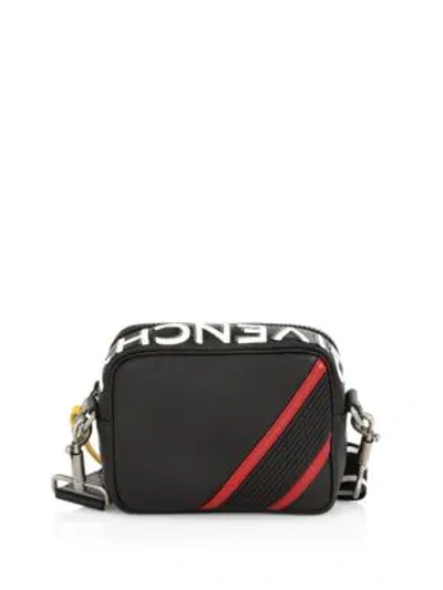 Shop Givenchy Mc3 Slim Leather Crossbody Bag In Black Red