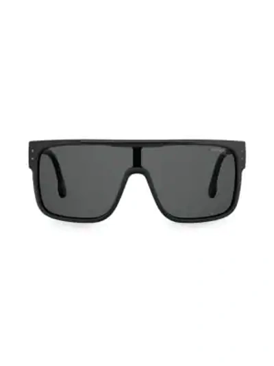 Shop Carrera 99mm Flagtop Ii Shield Sunglasses In Matte Black