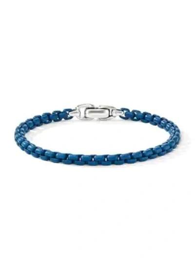 Shop David Yurman Chain Box-link Bracelet In Blue