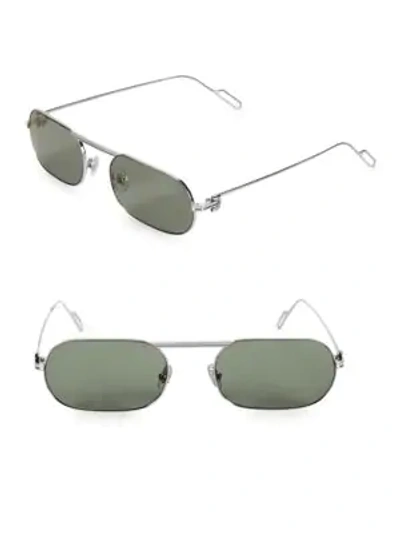 Shop Saint Laurent Classic 55mm Round Sunglasses In Silver