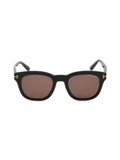 Shop Tom Ford Men's Eugenio 52mm Square Sunglasses In Black