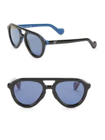Shop Moncler Men's 52mm Sunglasses In Black