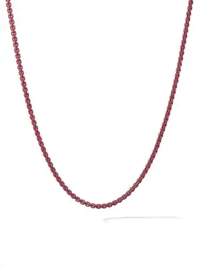 Shop David Yurman Chain Box-link Necklace In Burgundy