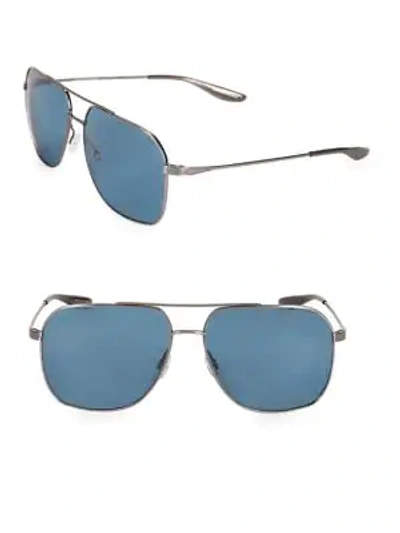 Shop Barton Perreira 60mm Aeronaut Navigator Sunglasses In Silver Blue