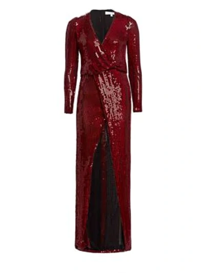 Shop Galvan Vera Sequin Gown In Red