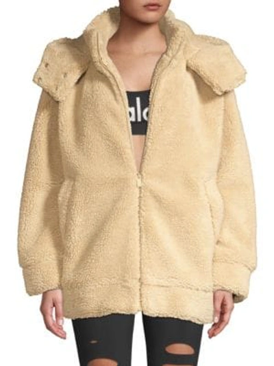 Shop Alo Yoga Norte Teddy Coat In Camel