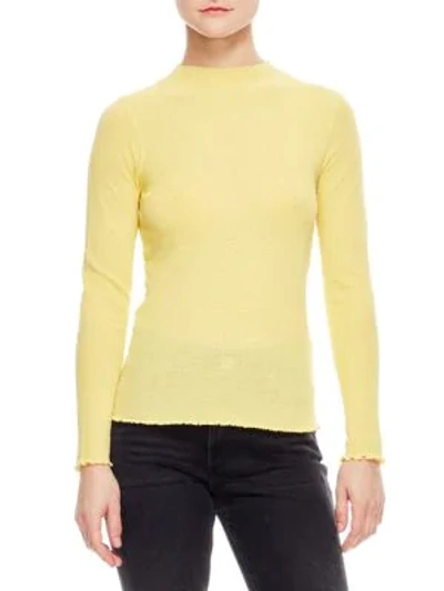 Shop Sandro Ethan Highneck Sweater In Yellow