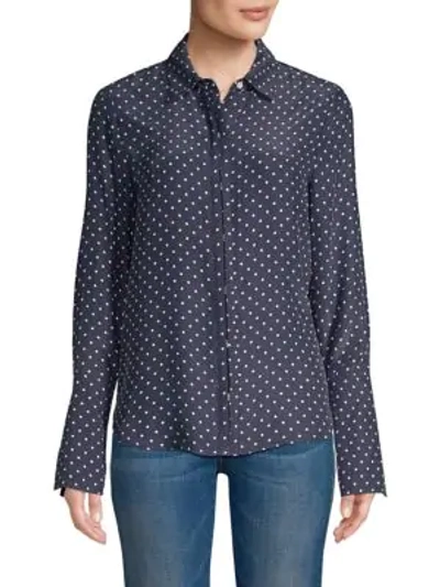 Shop Frame Clean Polka Dot Blouse In Navy Multi