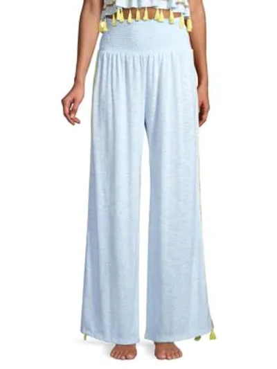 Shop Pitusa Jasmine Wide-leg Pants In Light Blue