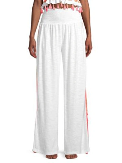Shop Pitusa Jasmine Wide-leg Pants In White