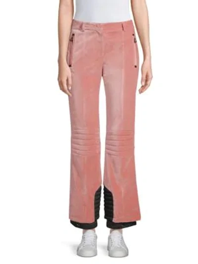 Moncler Velvet Ribbed Ski Pants In Medium Pink | ModeSens