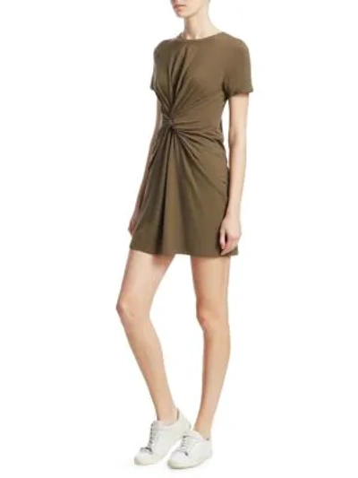 Shop Theory Knot Tee Dress In Faded Army