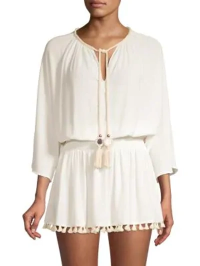 Shop Ramy Brook Katana Blouson Tunic Dress In White