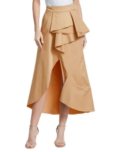 Shop Johanna Ortiz Frou-frou Skirt In Camel