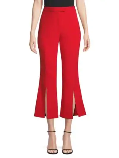 Shop Robert Rodriguez Eva Cropped Flared Trousers In Red