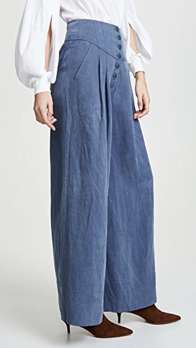 Shop Ulla Johnson Reid Trousers In Chambray