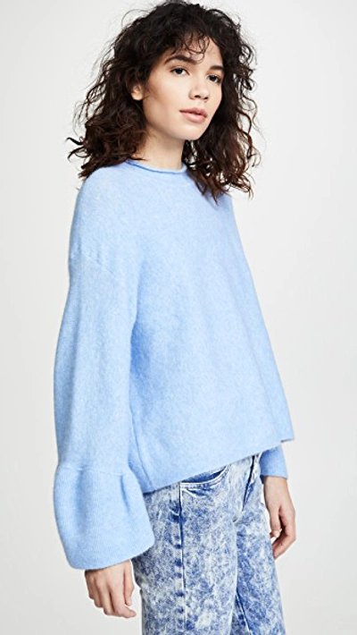 Shop 3.1 Phillip Lim / フィリップ リム Ruffle Cuff Pullover In Summer Sky Blue