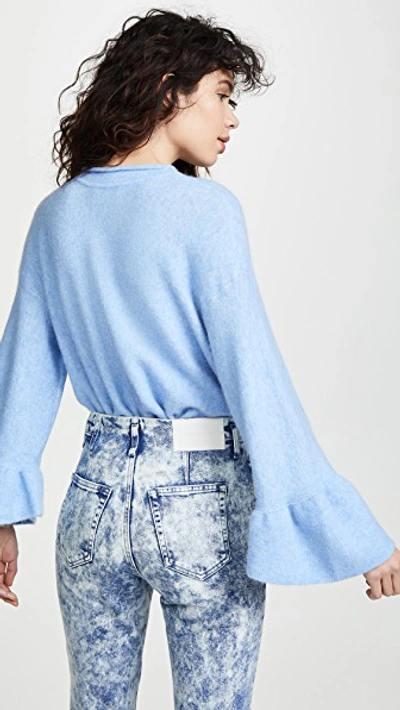 Shop 3.1 Phillip Lim / フィリップ リム Ruffle Cuff Pullover In Summer Sky Blue