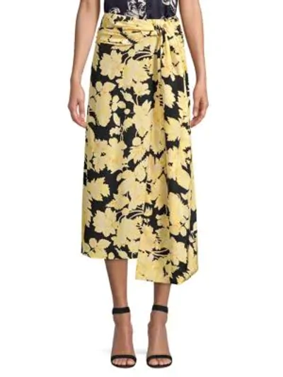 Shop Stine Goya Lilly Floral Midi Skirt In Hortensia Dark