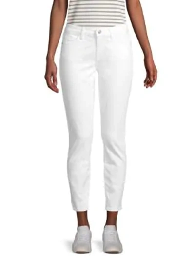 Shop Current Elliott Women's The Stiletto Mid-rise Crop Skinny Jeans In Clean White