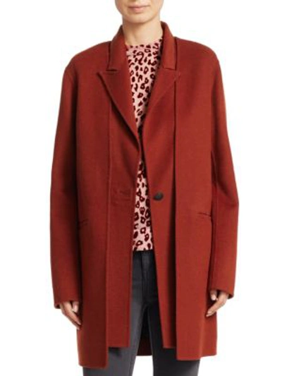 Shop Rag & Bone Kaye Long Wool-blend Coat In Rust