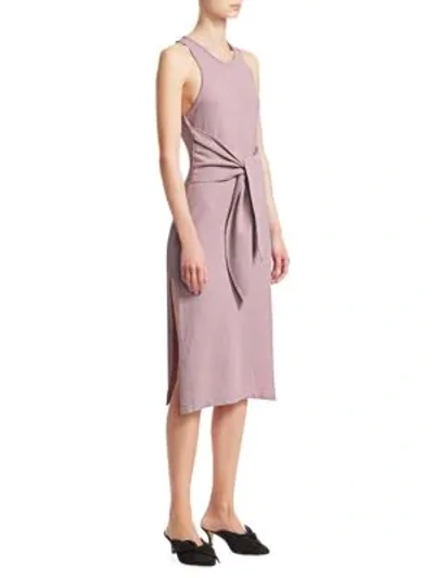 Shop Nanushka Mame Terry Knit Tie-waist Tank Dress In Lilac