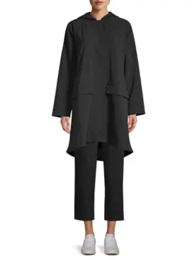 Shop Eileen Fisher Woven A-line Jacket In Black