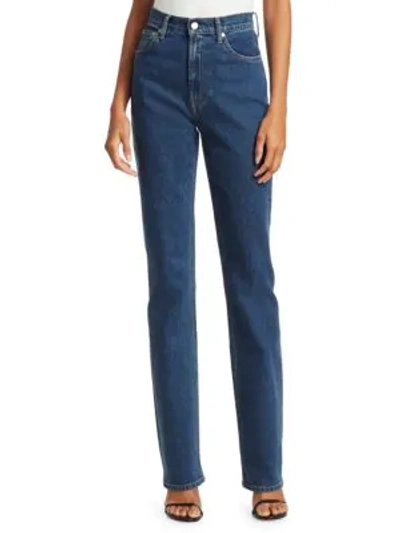Shop Helmut Lang Femme High-rise Bootcut Jeans In Indigo