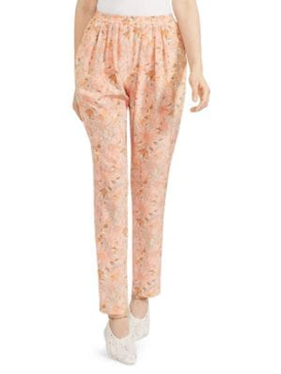 Shop Stella Mccartney Bloomer Floral Silk Pants In Orange Multi
