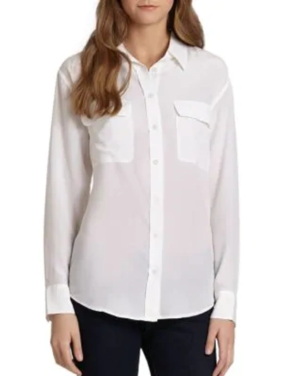 Shop Equipment Signature Silk Shirt In Bright White