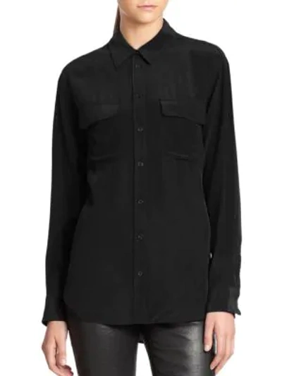 Shop Equipment Signature Silk Shirt In Black
