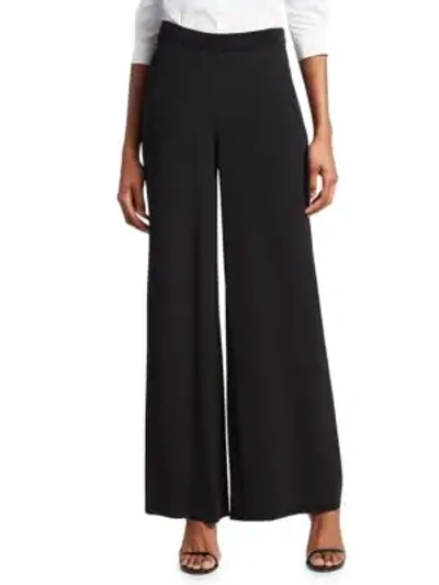 Shop Carolina Herrera Wide-leg Crepe Pants In Black