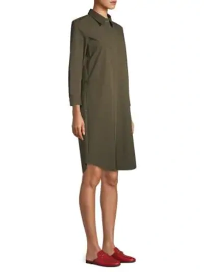 Shop Lafayette 148 Peggy Cotton Dress In Olive