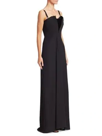 Shop Emporio Armani Sleeveless Molded A-line Gown In Black