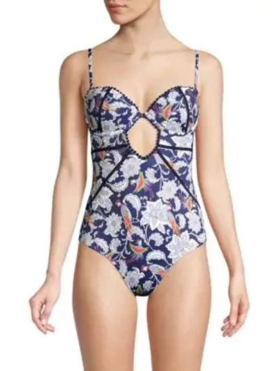 Shop Ondademar Paisley Underwire One-piece Swimsuit In Bird Of Paradise