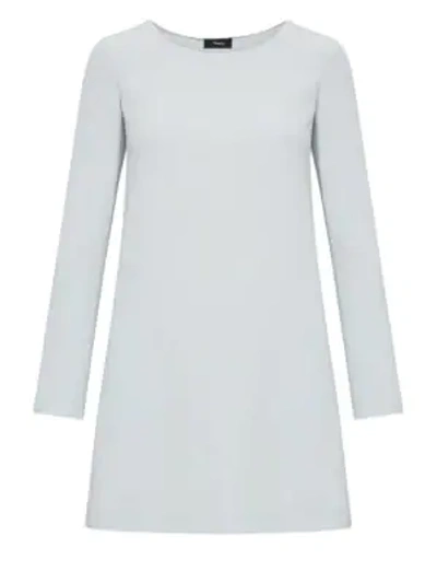 Shop Theory Long Sleeve Paneled Shift Dress In Silver Ice