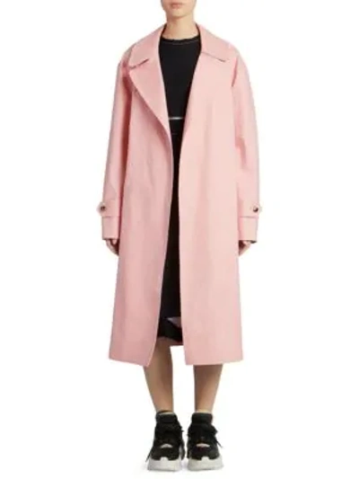 Shop Maison Margiela Woven Cotton Trench In Pink